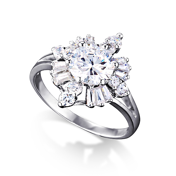 Mona Mon'Amour Ring 925/- Sterling Silber Zirkonia weiß Glänzend (Größe: 055 (17,5))