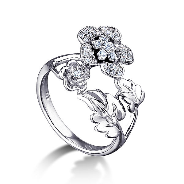 Mona Mon'Amour Ring 925/- Sterling Silber Zirkonia weiß Glänzend (Größe: 056 (17,8))