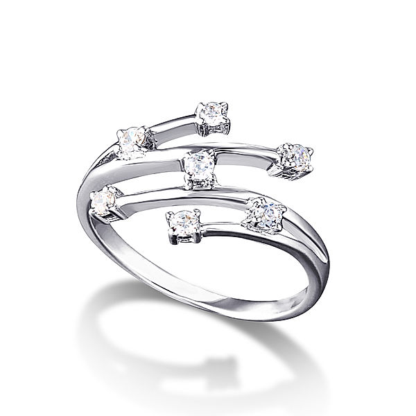 Mona Mon'Amour Ring 925/- Sterling Silber Zirkonia weiß Glänzend (Größe: 054 (17,2))