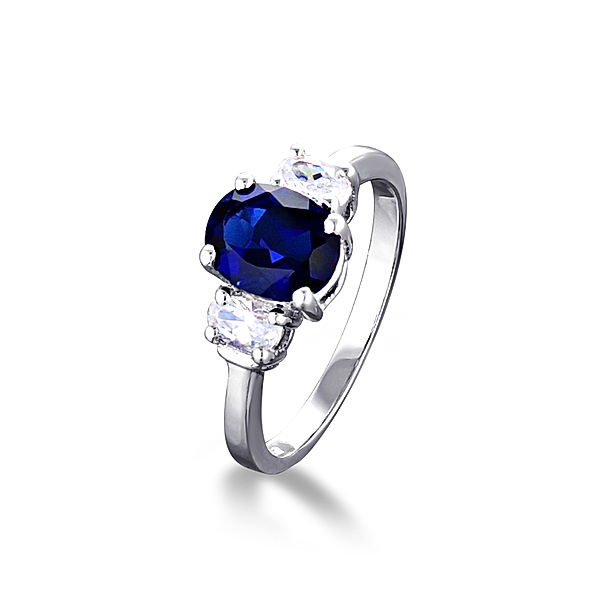 Mona Mon'Amour Ring 925/- Sterling Silber Zirkonia blau Glänzend (Größe: 053 (16,9))