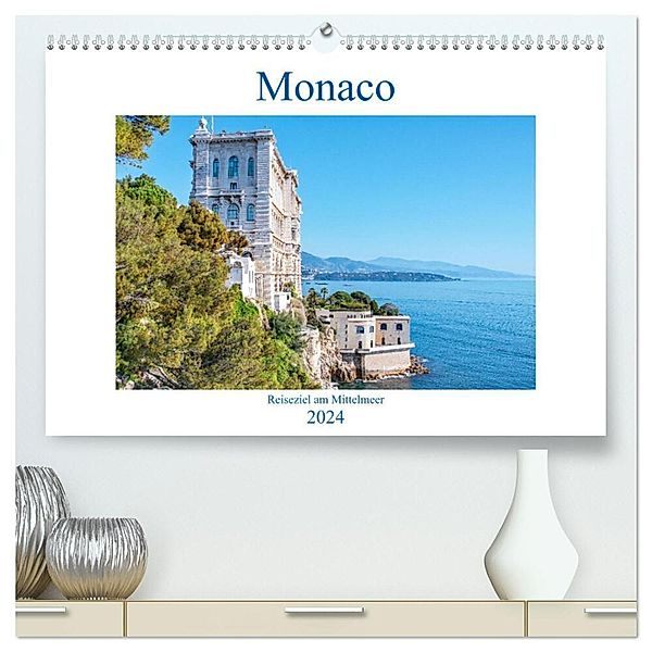 Monaco - Reiseziel am Mittelmeer (hochwertiger Premium Wandkalender 2024 DIN A2 quer), Kunstdruck in Hochglanz, Nina Schwarze