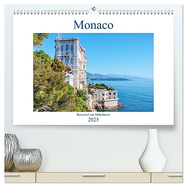 Monaco - Reiseziel am Mittelmeer (hochwertiger Premium Wandkalender 2025 DIN A2 quer), Kunstdruck in Hochglanz, Calvendo, Nina Schwarze
