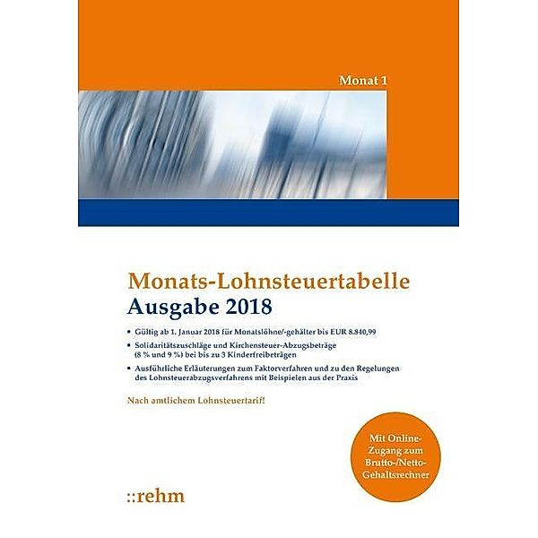 Monats-Lohnsteuertabelle 2018