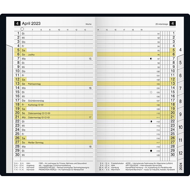 Monatskalender Modell M-Planer 2023, Kunststoff-Einband schwarz - Kalender  bestellen