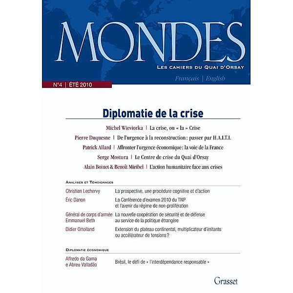 Mondes n°4 - Les cahiers du Quai d'Orsay, Collectif