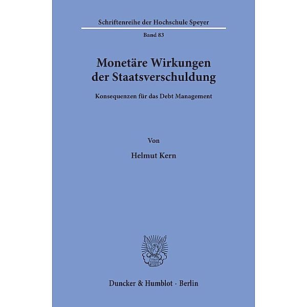 Monetäre Wirkungen der Staatsverschuldung., Helmut Kern