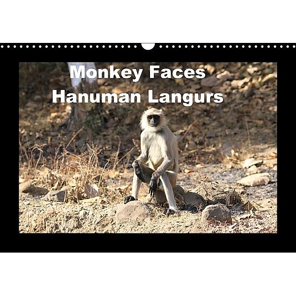 Monkey Faces Hanuman Langurs / UK-Version (Wall Calendar 2017 DIN A3 Landscape), Angelika Kimmig
