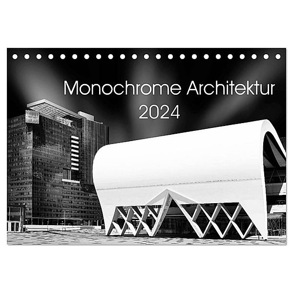 Monochrome Architektur (Tischkalender 2024 DIN A5 quer), CALVENDO Monatskalender, David Wolf