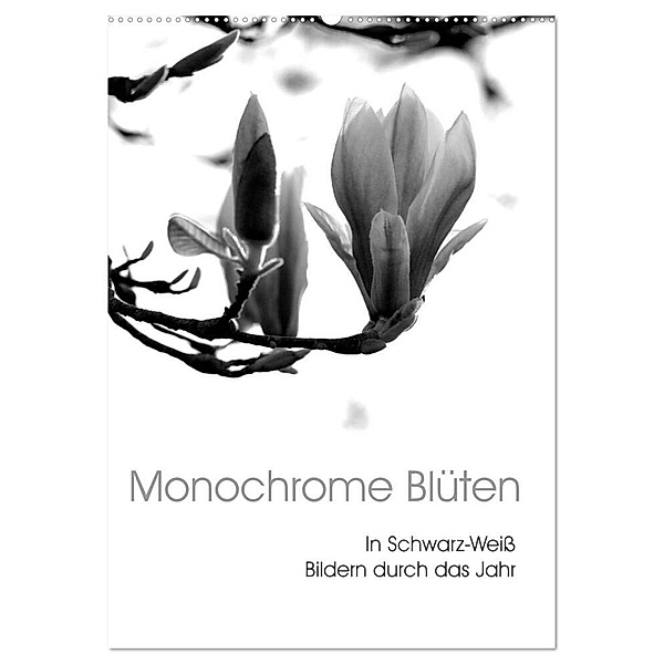 Monochrome Blüten - In Schwarz-Weiß Bildern durch das Jahr (Wandkalender 2024 DIN A2 hoch), CALVENDO Monatskalender, Stefanie Küppers
