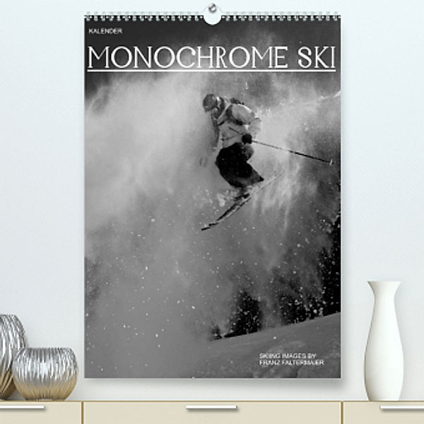 Monochrome Ski (Premium, hochwertiger DIN A2 Wandkalender 2022, Kunstdruck in Hochglanz), Franz Faltermaier