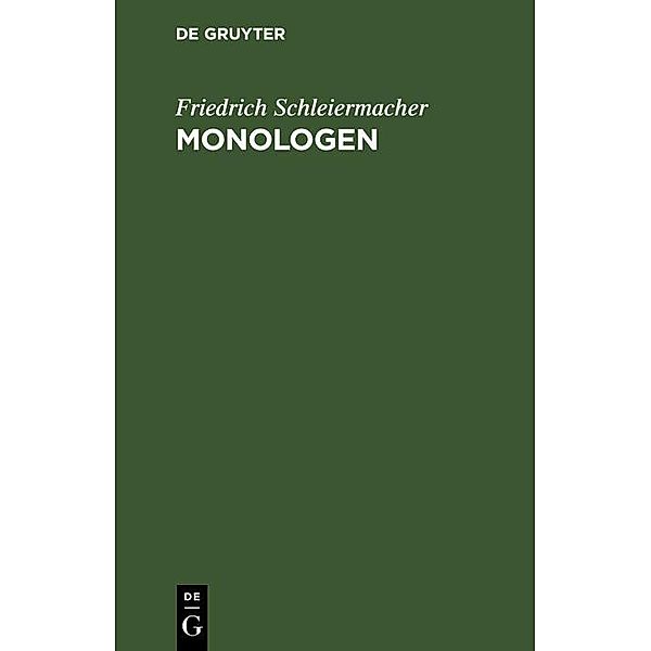 Monologen, Friedrich Schleiermacher