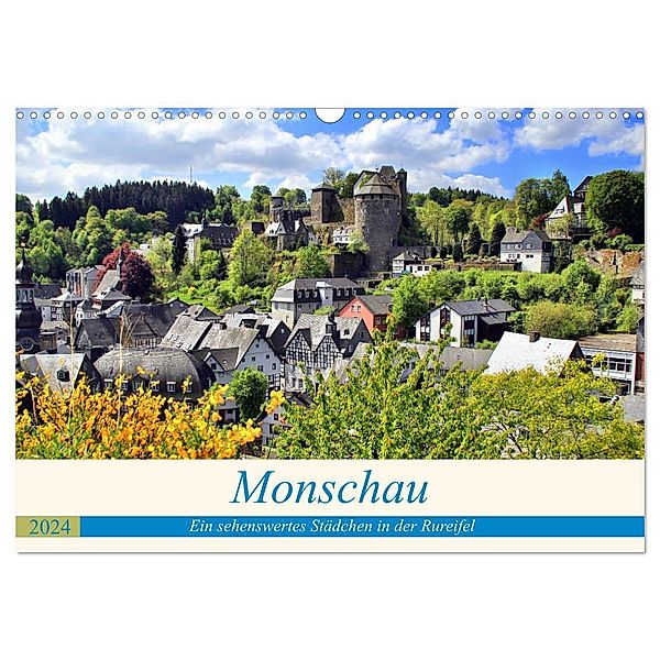 Monschau - Ein sehenswertes Städchen in der Rureifel (Wandkalender 2024 DIN A3 quer), CALVENDO Monatskalender, Arno Klatt