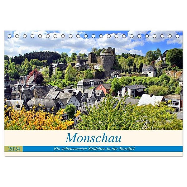 Monschau - Ein sehenswertes Städchen in der Rureifel (Tischkalender 2024 DIN A5 quer), CALVENDO Monatskalender, Arno Klatt