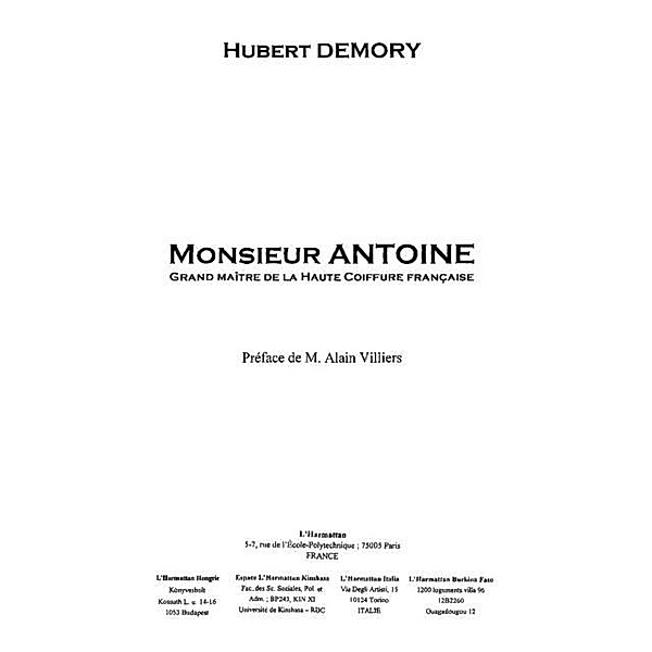 Monsieur Antoine / Hors-collection, Hubert Demory