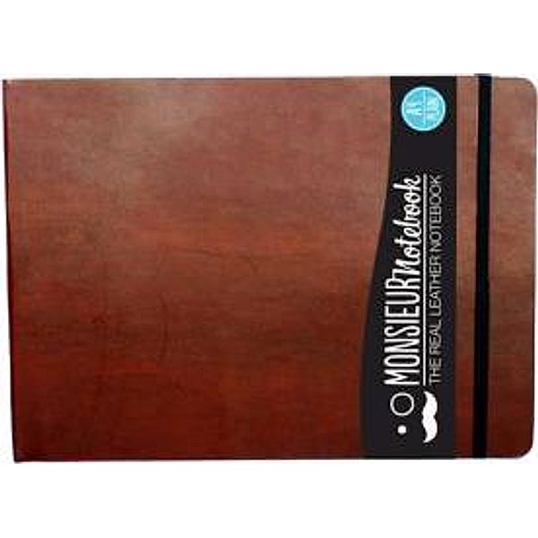 Monsieur Notebook A4 quer - blanko (90gr) braun