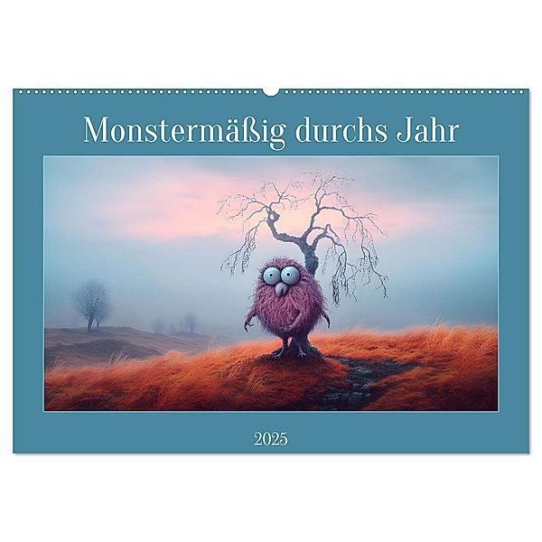 Monstermässig durchs Jahr (Wandkalender 2025 DIN A2 quer), CALVENDO Monatskalender, Calvendo, Bettina Dittmann