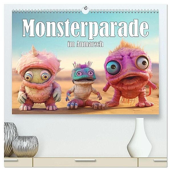 Monsterparade im Anmarsch (hochwertiger Premium Wandkalender 2024 DIN A2 quer), Kunstdruck in Hochglanz, Liselotte Brunner-Klaus