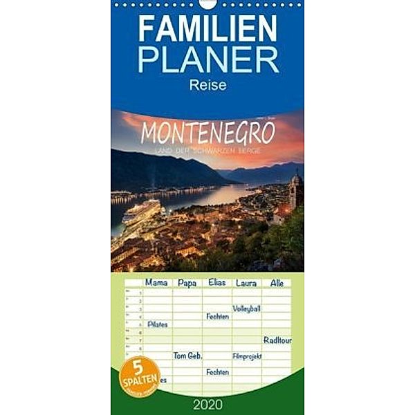 Montenegro - Land der schwarzen Berge - Familienplaner hoch (Wandkalender 2020 , 21 cm x 45 cm, hoch), Stefan L. Beyer