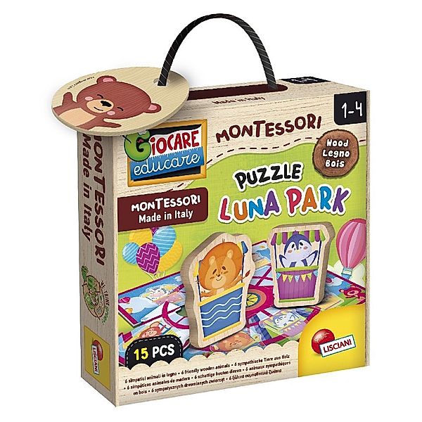 LiscianiGiochi Montessori Wood Puzzle Luna Park