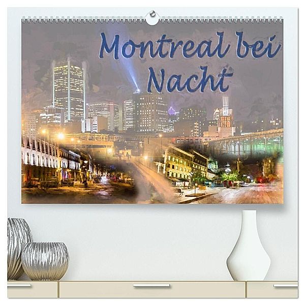Montreal bei Nacht (hochwertiger Premium Wandkalender 2025 DIN A2 quer), Kunstdruck in Hochglanz, Calvendo, Joachim Ott