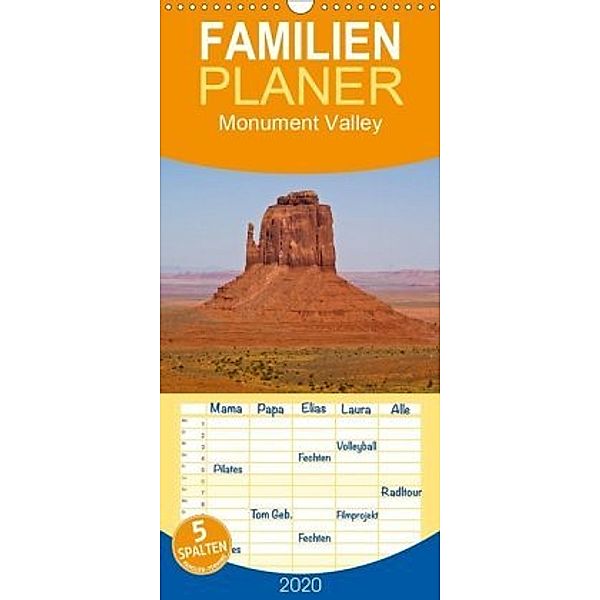 Monument Valley - Familienplaner hoch (Wandkalender 2020 , 21 cm x 45 cm, hoch), Fritz Malaman