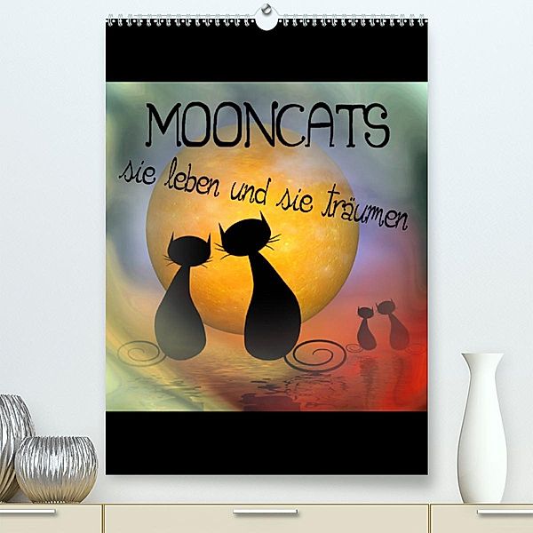 Mooncats - sie leben und sie träumen (Premium, hochwertiger DIN A2 Wandkalender 2023, Kunstdruck in Hochglanz), IssaBild