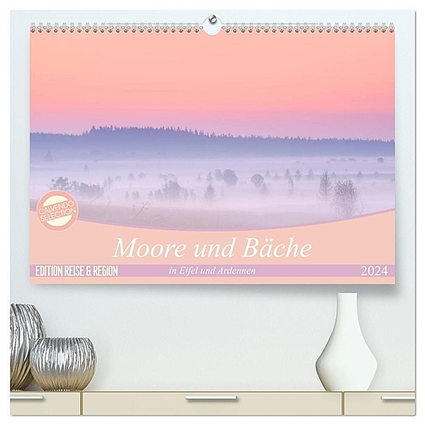 Moore und Bäche in Eifel und Ardennen (hochwertiger Premium Wandkalender 2024 DIN A2 quer), Kunstdruck in Hochglanz, Rolf Schnepp