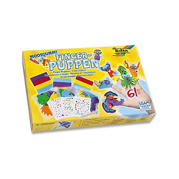 folia Moosgummi Fingerpuppen-Set, 61-teilig