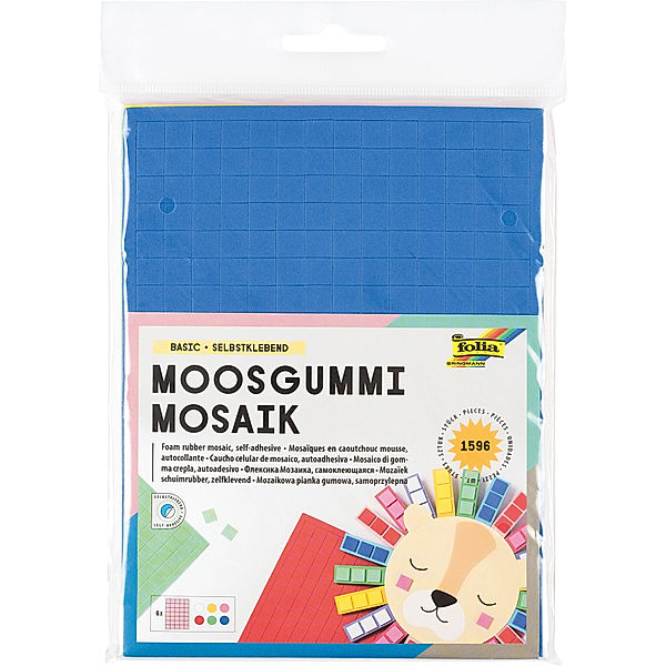 folia Moosgummi Mosaik BASIC in 6 Farben