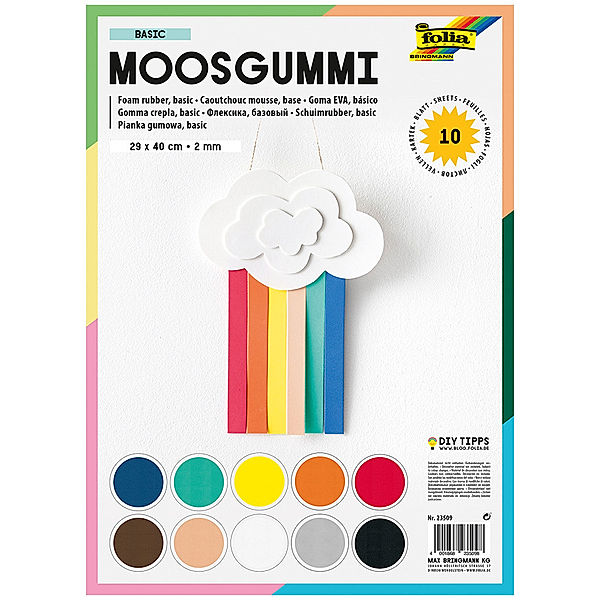 folia Moosgummi MULTI 10-teilig in bunt