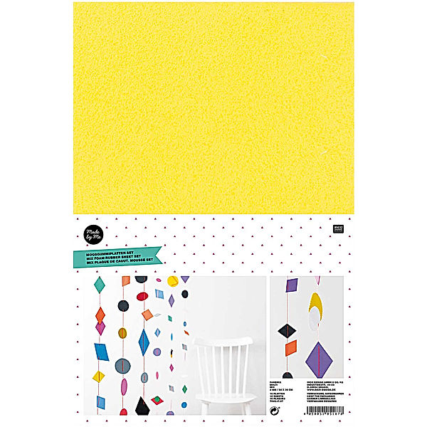 RICO DESIGN Moosgummiplatten FARBMIX 10er-Pack in bunt