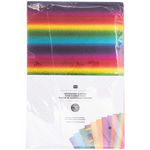 RICO DESIGN Moosgummiplatten METALLIC RAINBOW 10er-Pack