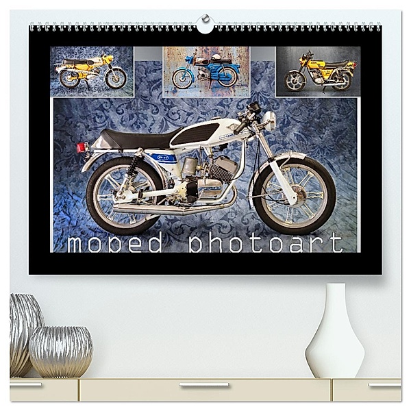 moped photoart (hochwertiger Premium Wandkalender 2025 DIN A2 quer), Kunstdruck in Hochglanz, Calvendo, Ingo Laue