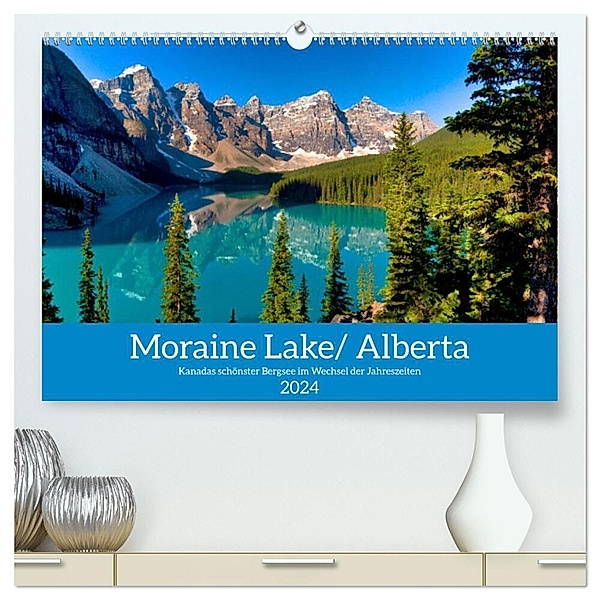 Moraine Lake, Alberta/ Kanada (hochwertiger Premium Wandkalender 2024 DIN A2 quer), Kunstdruck in Hochglanz, Hans G. Pfaff