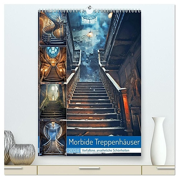 Morbide Treppenhäuser (hochwertiger Premium Wandkalender 2024 DIN A2 hoch), Kunstdruck in Hochglanz, Steffen Gierok-Latniak
