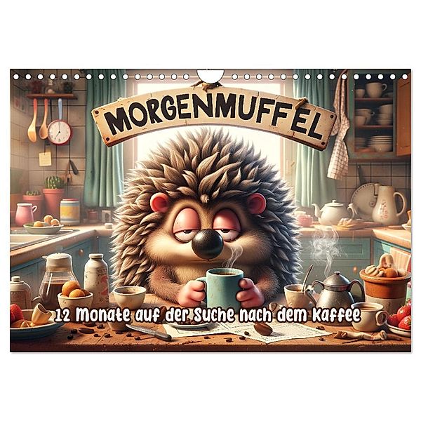 Morgenmuffel: 12 Monate auf der Suche nach dem Kaffee (Wandkalender 2025 DIN A4 quer), CALVENDO Monatskalender, Calvendo, artefacti