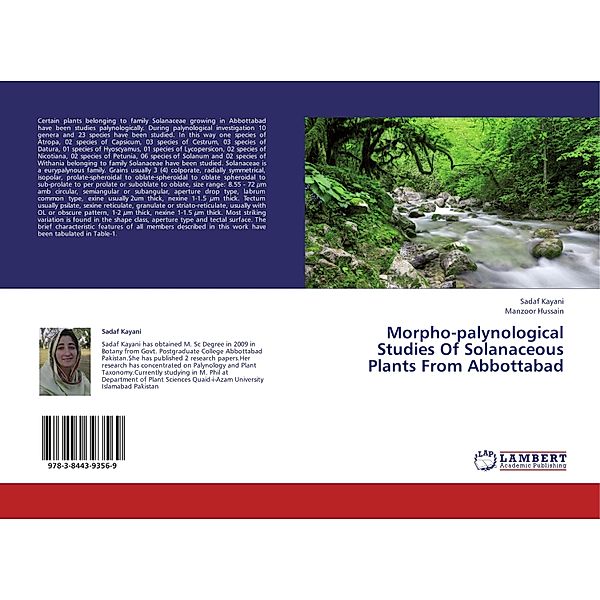 Morpho-palynological Studies Of Solanaceous Plants From Abbottabad, Sadaf Kayani, Manzoor Hussain