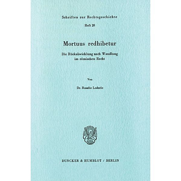 Mortuus redhibetur., Rosalie Lederle