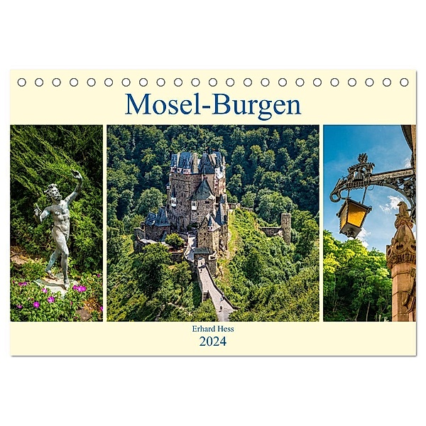 Mosel-Burgen (Tischkalender 2024 DIN A5 quer), CALVENDO Monatskalender, Erhard Hess