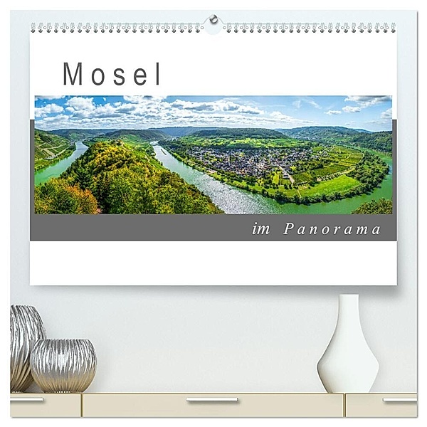 Mosel im Panorama (hochwertiger Premium Wandkalender 2024 DIN A2 quer), Kunstdruck in Hochglanz, Jürgen Feuerer