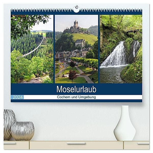 Moselurlaub - Cochem und Umgebung (hochwertiger Premium Wandkalender 2024 DIN A2 quer), Kunstdruck in Hochglanz, Anja Frost