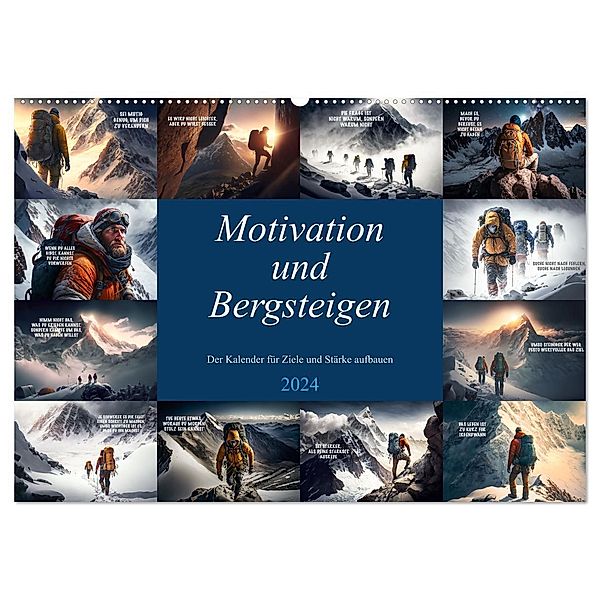 Motivation und Bergsteigen (Wandkalender 2024 DIN A2 quer), CALVENDO Monatskalender, Dirk Meutzner