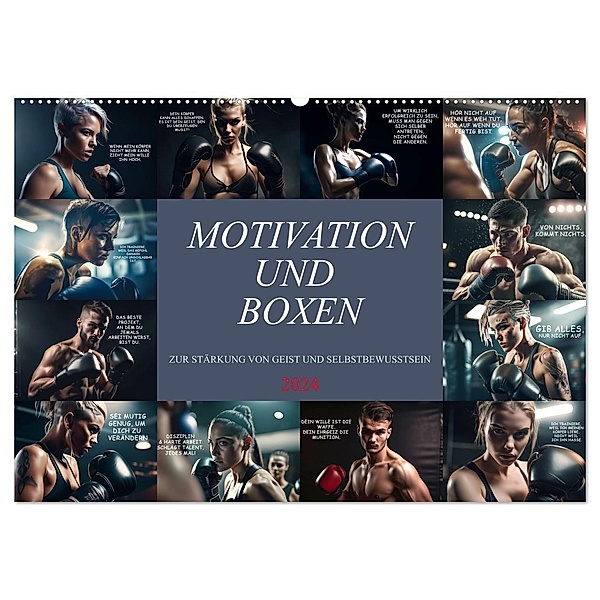 Motivation und Boxen (Wandkalender 2024 DIN A2 quer), CALVENDO Monatskalender, Dirk Meutzner