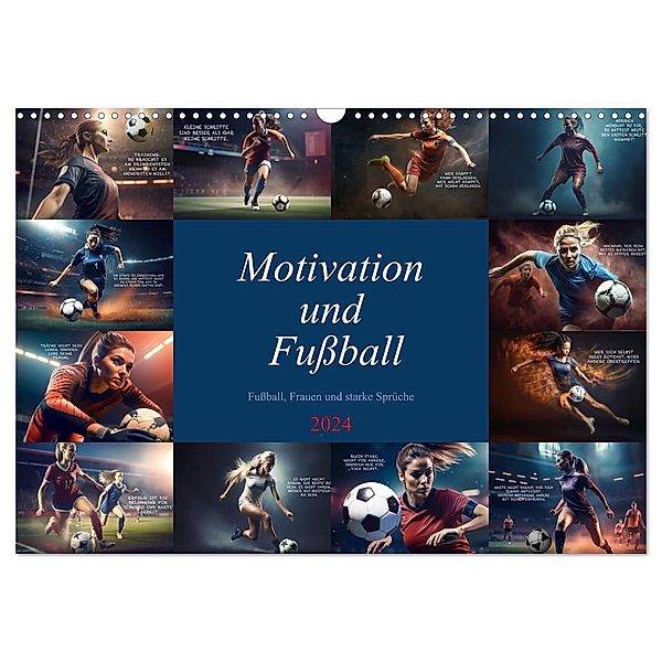 Motivation und Fußball (Wandkalender 2024 DIN A3 quer), CALVENDO Monatskalender, Dirk Meutzner