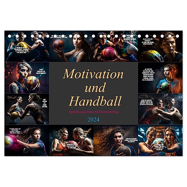 Motivation und Handball (Tischkalender 2024 DIN A5 quer), CALVENDO Monatskalender, Dirk Meutzner
