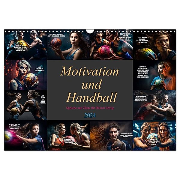Motivation und Handball (Wandkalender 2024 DIN A3 quer), CALVENDO Monatskalender, Dirk Meutzner
