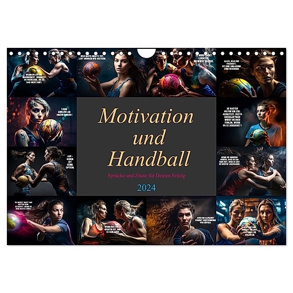 Motivation und Handball (Wandkalender 2024 DIN A4 quer), CALVENDO Monatskalender, Dirk Meutzner
