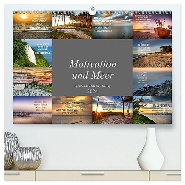 Motivation und Meer (hochwertiger Premium Wandkalender 2024 DIN A2 quer), Kunstdruck in Hochglanz, Dirk Meutzner