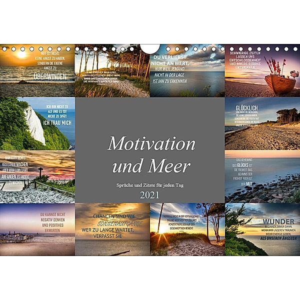 Motivation und Meer (Wandkalender 2021 DIN A4 quer), Dirk Meutzner
