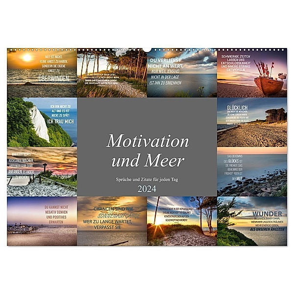 Motivation und Meer (Wandkalender 2024 DIN A2 quer), CALVENDO Monatskalender, Dirk Meutzner